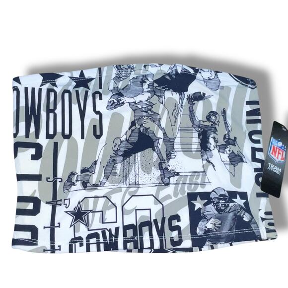 Dallas Cowboys Tube Top Womens Sz Large Graphic NFL Forever21 Football Blue - Picture 7 of 10
